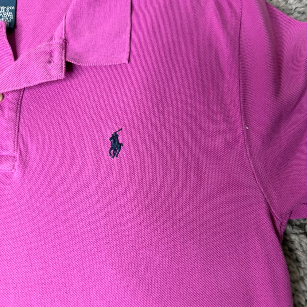 Polo Ralph LaurenBoys XL18-20 Pink Short Sleeve Cotton Mesh Polo Shirt Pony Logo - Picture 3 of 4